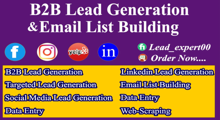 I will provied targeted b2b lead generation.