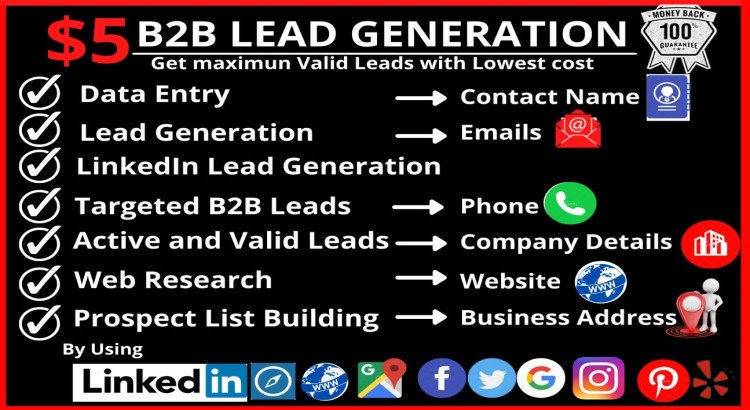 I will provide targeted b2b lead generation, linkedin lead generation.