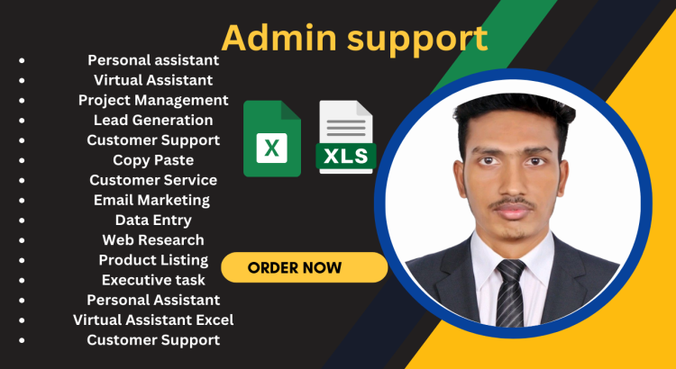 I will help you by providing Admin support only for $2 hours.