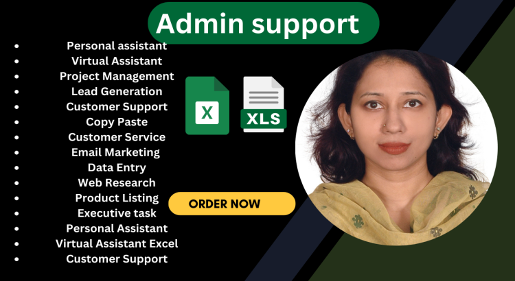 I will help you by providing Admin support & Web Research only for $2 hours.