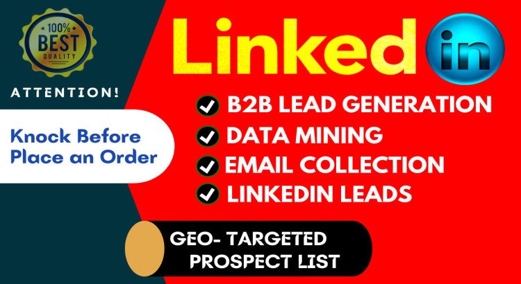 I will do linkedin b2b lead generation, data mining, email collection.