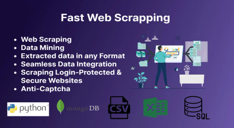I will do web automation, scraping and data mining from any website