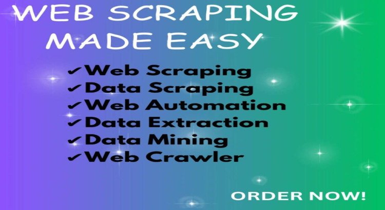 You will get Web & Data Scraping, Web Automation, Data Mining and Data Extraction.