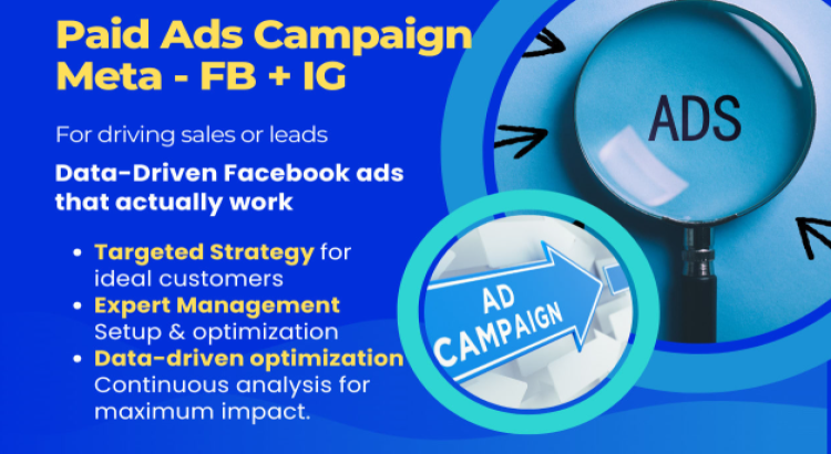 I will create, manage and optimize a data driven facebook and meta PPC ad campaign